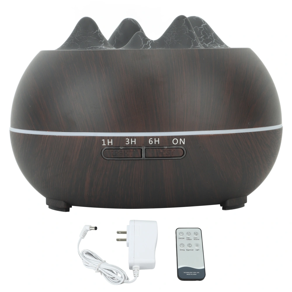 Flaming Mountain Humidifier Mini Essential Oil Diffuser Aromatherapy Machine for Office 100 to 240V Black Grain US Plug