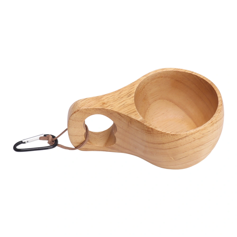 Wood Camp Mug Log Unique Wood Grain Portable Wood Mug with Handle Drinking Cup for Coffee Tea Milk Style 2