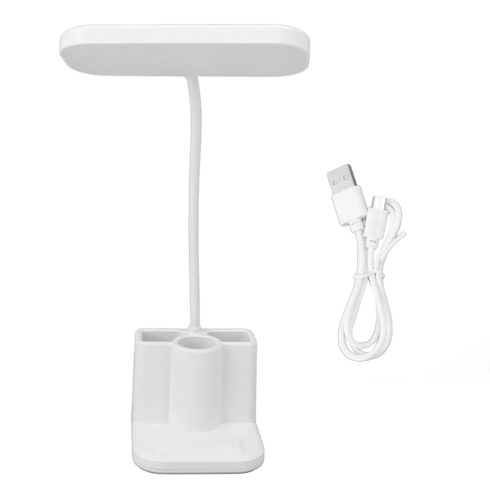 LED Desk Lamp with Pen Phone Holder 3 Color Modes Stepless Dimming Eye Caring Rechargeable Small Study Lamp for Bedroom