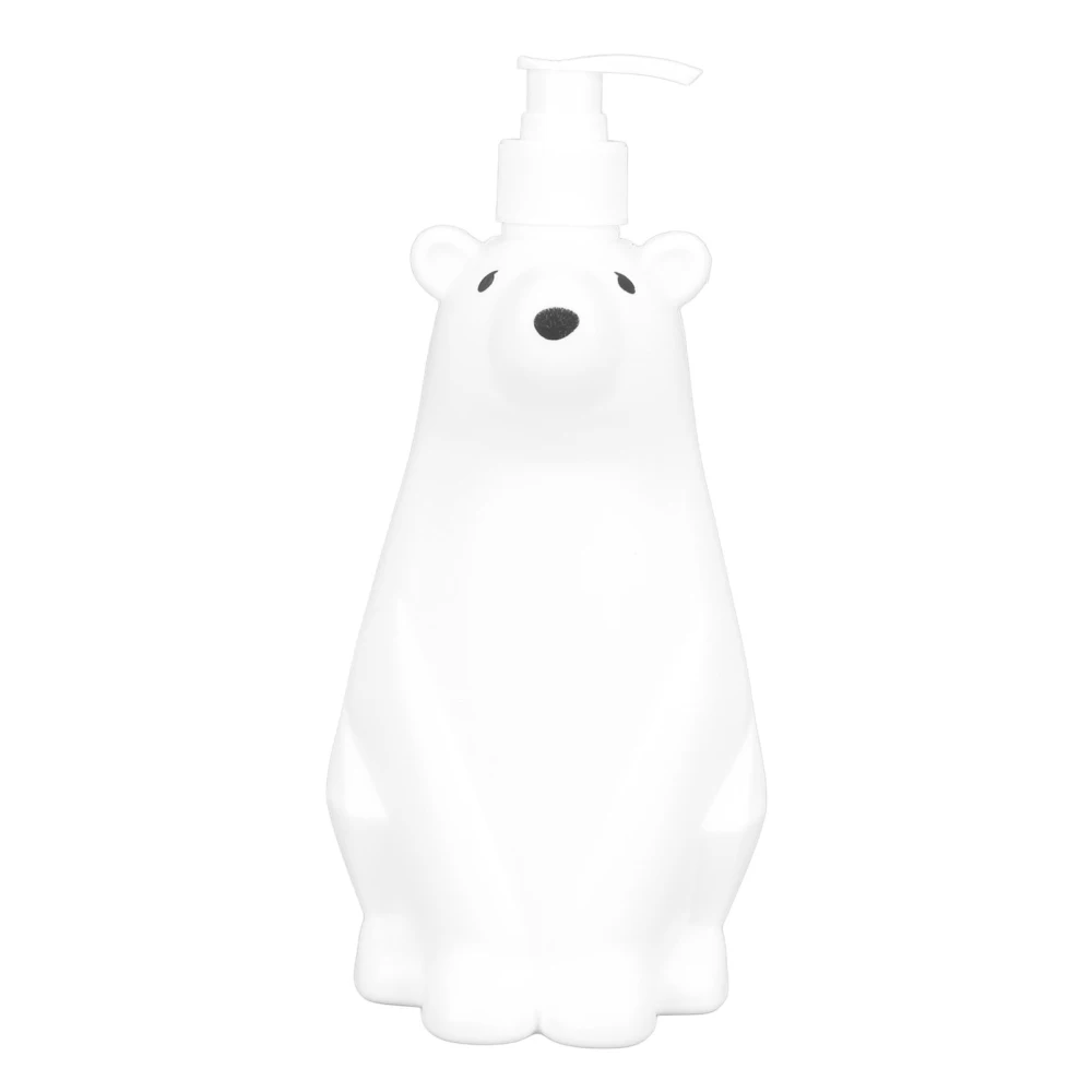 Shampoo Dispenser White Bear Style Pump Type Durable PP PE Widely Used Shower Bottles for Bathroom Washroom Toilet L(9.2x11.6in)