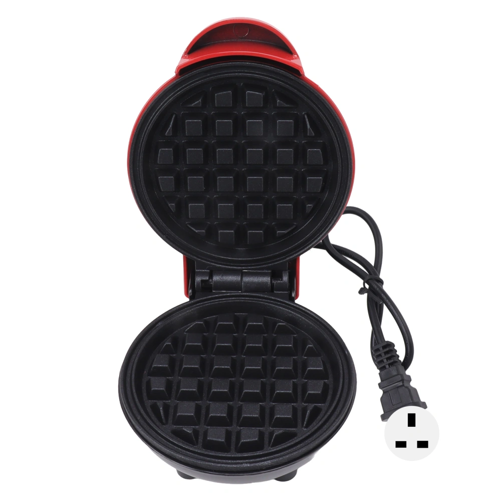 Mini Waffle Maker Stick Proof Double Sided Round Multifunctional Breakfast Machine for Toast Sandwich UK Plug 220V Red