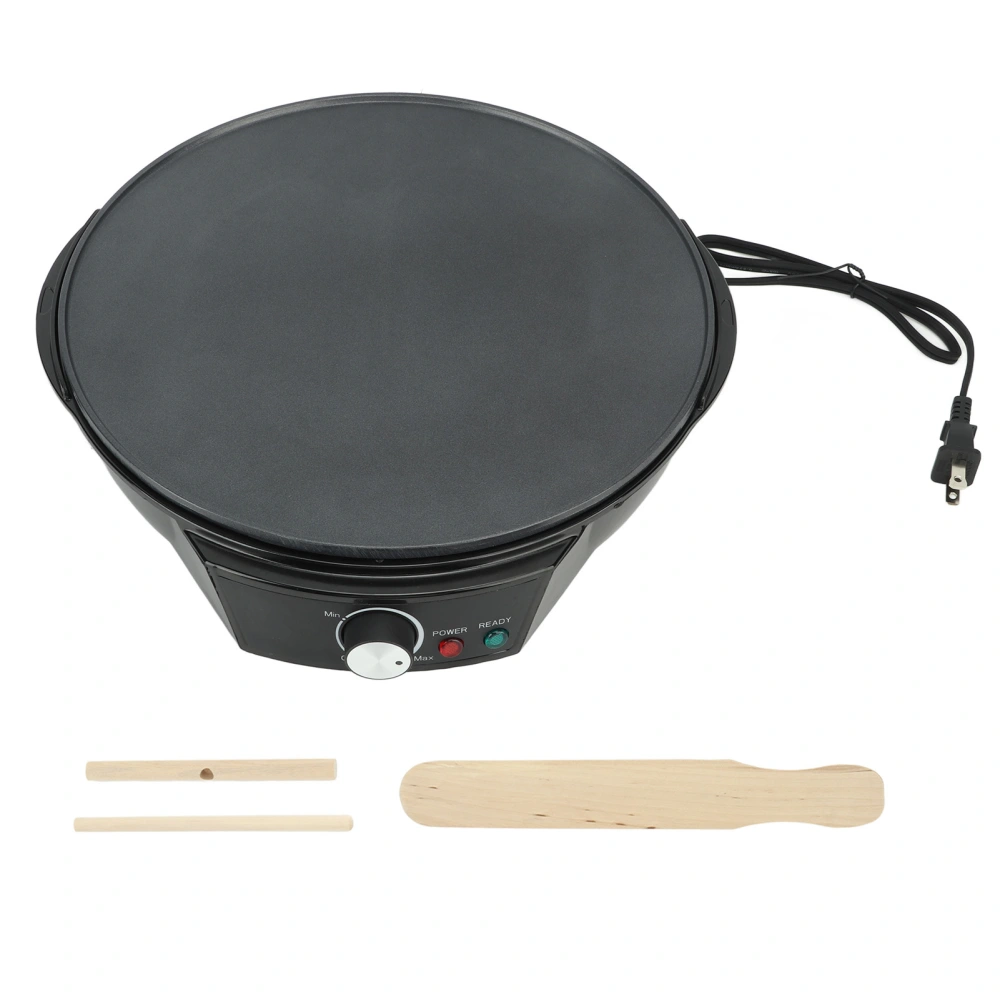 900W Electric Crepe Maker Griddle 30cm Nonstick Grill Pan Adjustable Temperature Control With Tools US Plug 110V