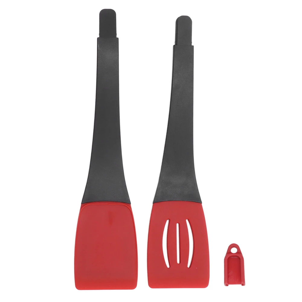 Kitchen Tongs 3 in 1 Grilling Locking Food Tongs Silicone Heat Resisting Tip Tongs for Home Restaurant Red Black