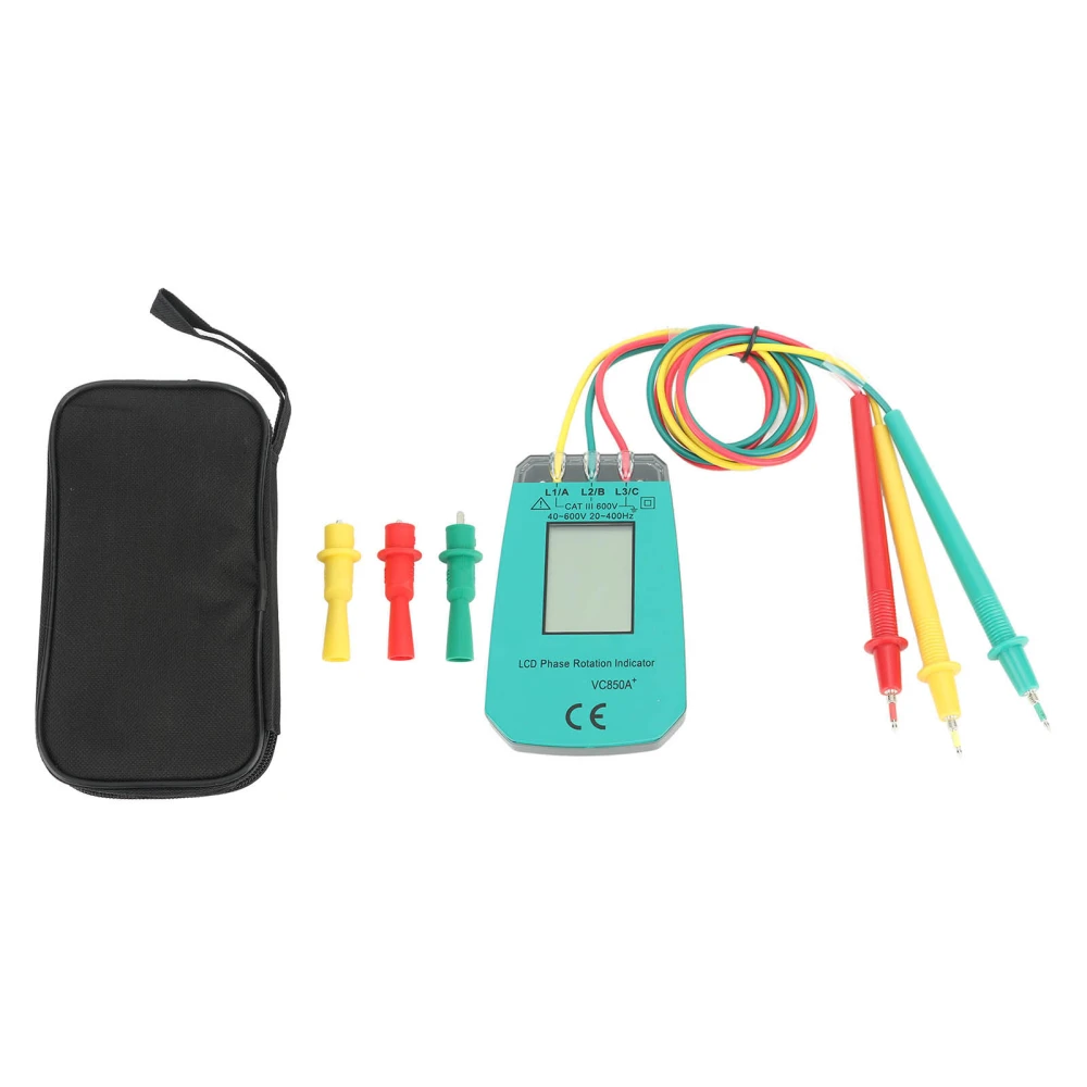 3 Phase Sequence Presence Rotation Tester Indicator Detector Meter LCD Phase Rotation Indicator