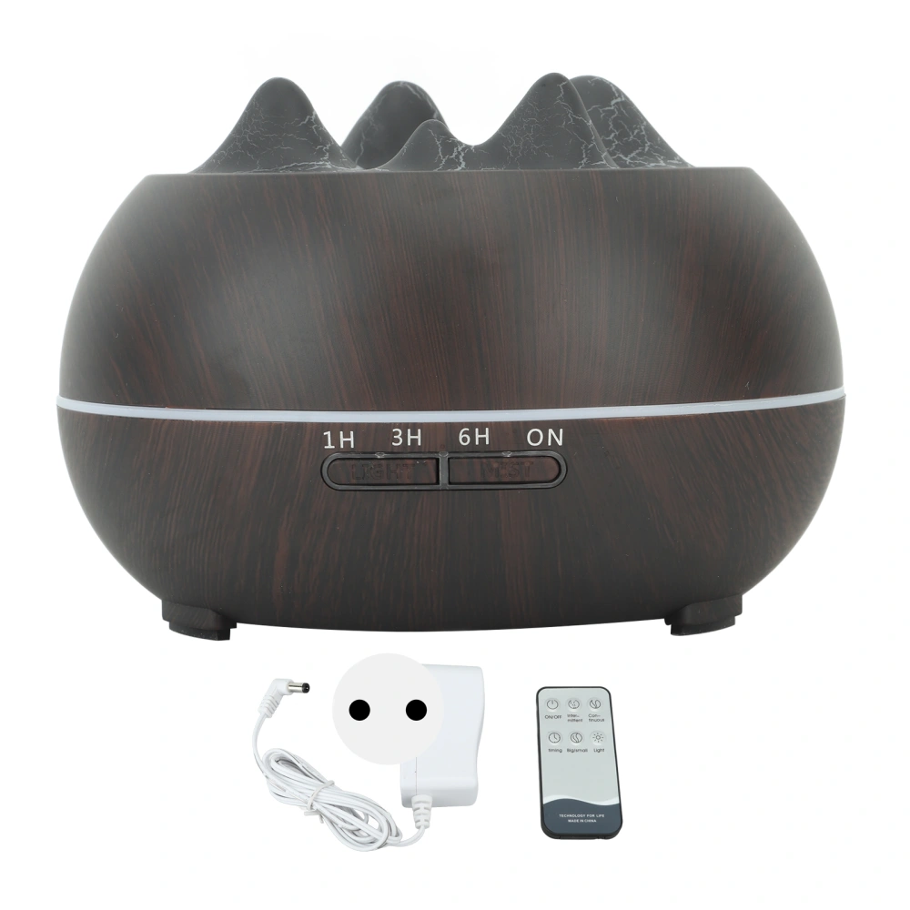 Flaming Mountain Humidifier Mini Essential Oil Diffuser Aromatherapy Machine for Office 100 to 240V Black Grain EU Plug