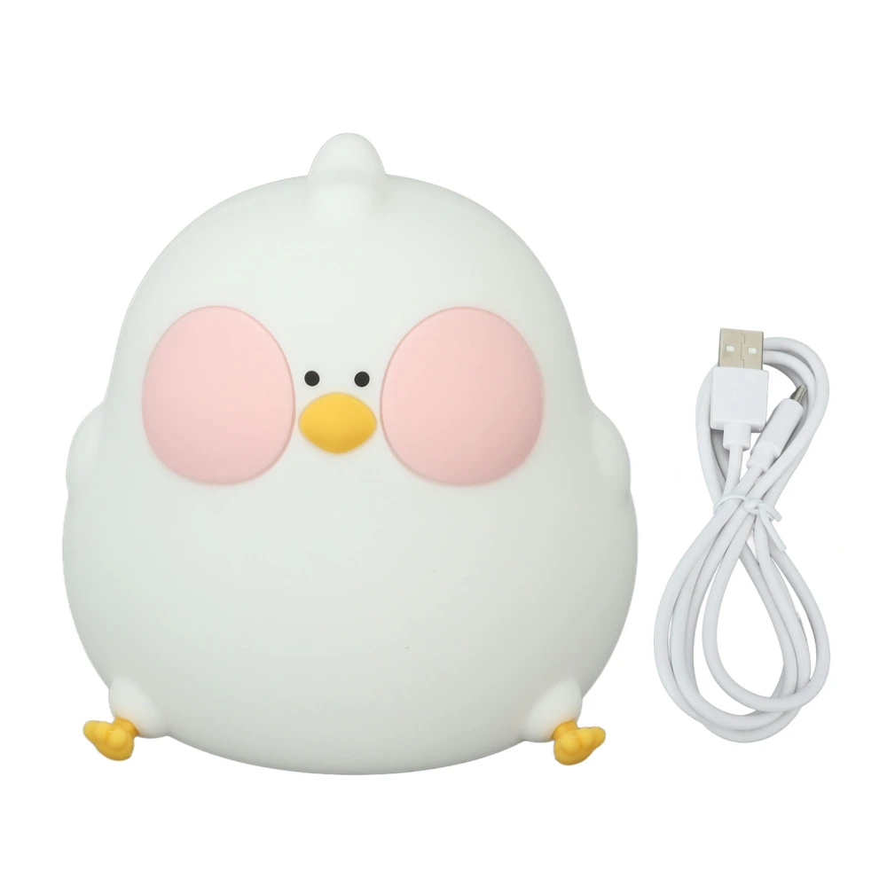 LED Chick Night Light Rechargeable 3 Gear Warm Light RGB Gradient Timing Silicone Nursery Light for Baby Toddler Bedroom