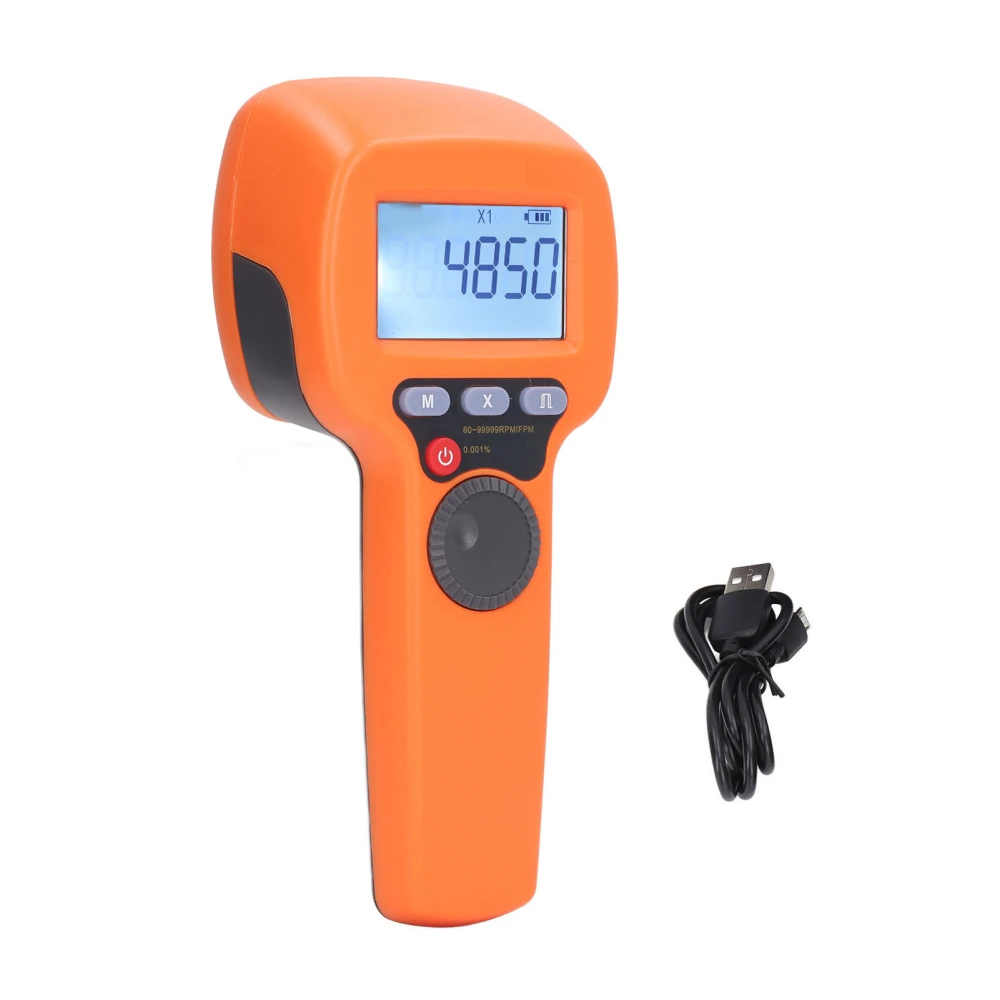 Digital Handheld Stroboscope High Accuracy Prevents Contact LED Flash Strobe Speedometer for HVAC Motor Printing Spinning