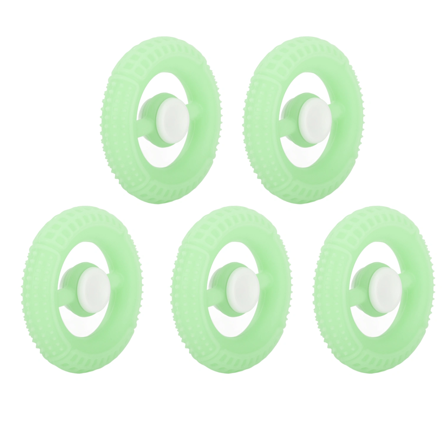 5PCS Rotating Spinning Round Grip Ring Tyre Shape Rotating Spinning Gyroscopic Grip Ring for Stress Relief Green