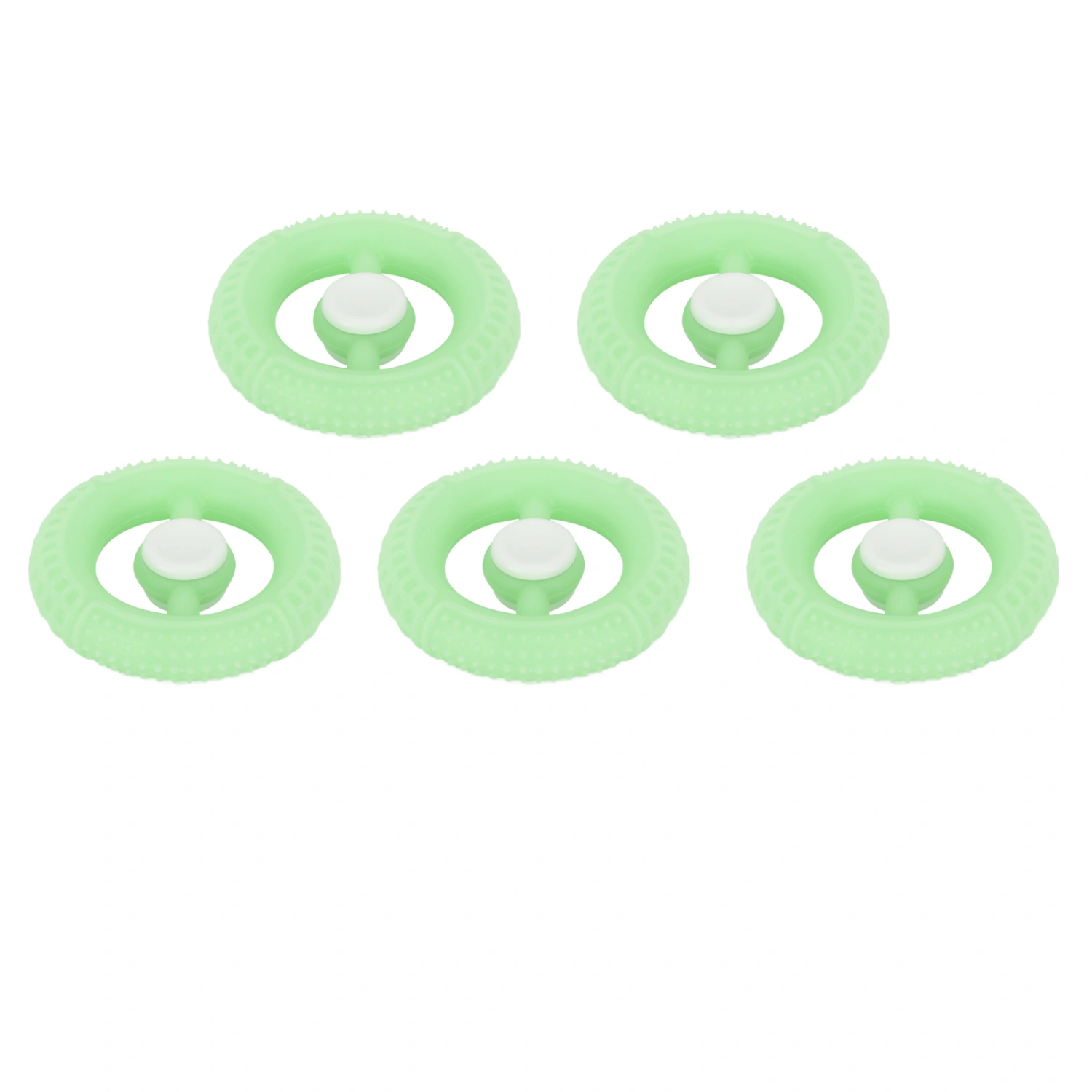 5PCS Rotating Spinning Round Grip Ring Tyre Shape Rotating Spinning Gyroscopic Grip Ring for Stress Relief Green