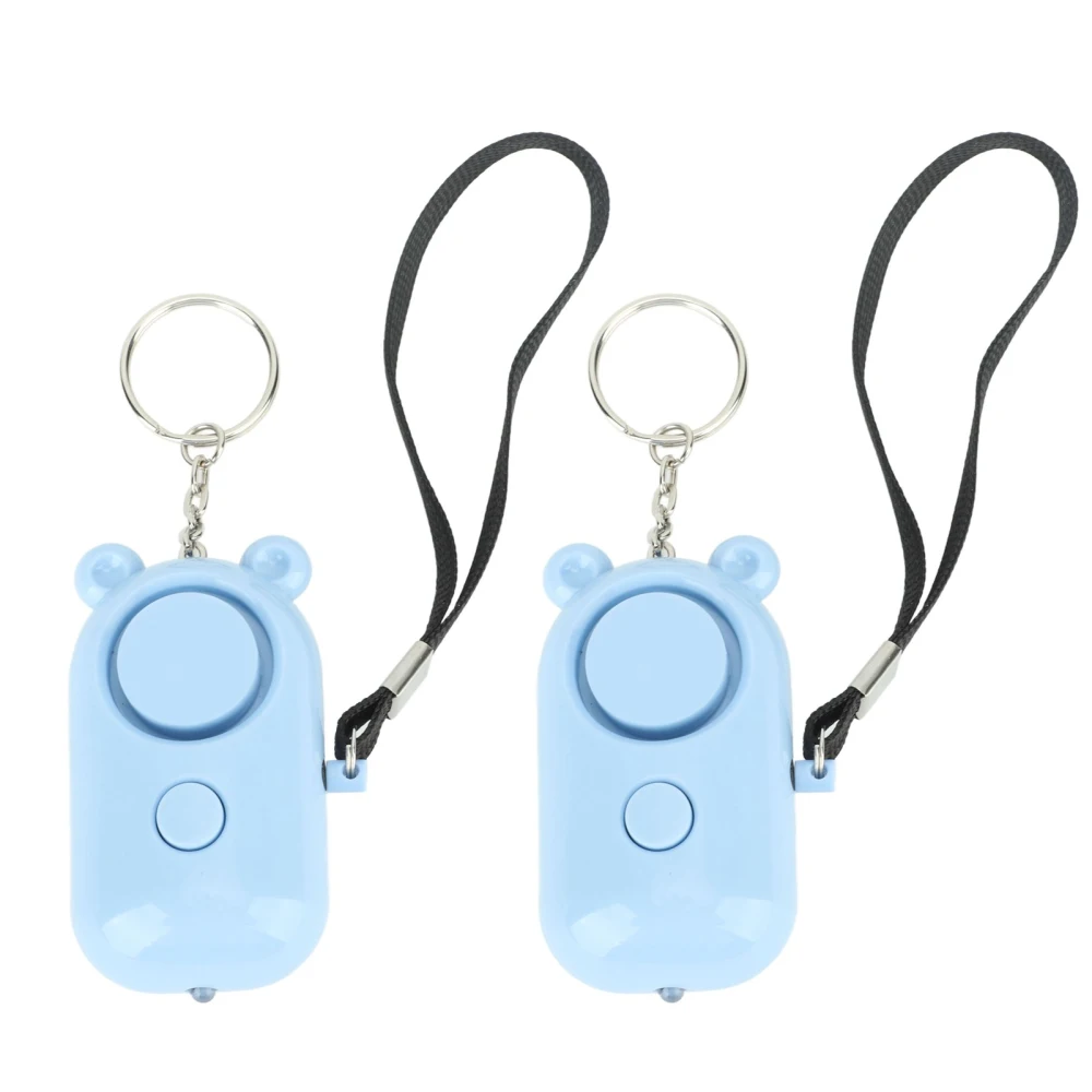 2 Pcs Self Security Alarm Light Weight Self Defense Security Keychain ABS Key Chain Alarm for Woman Children Elders Double Blue