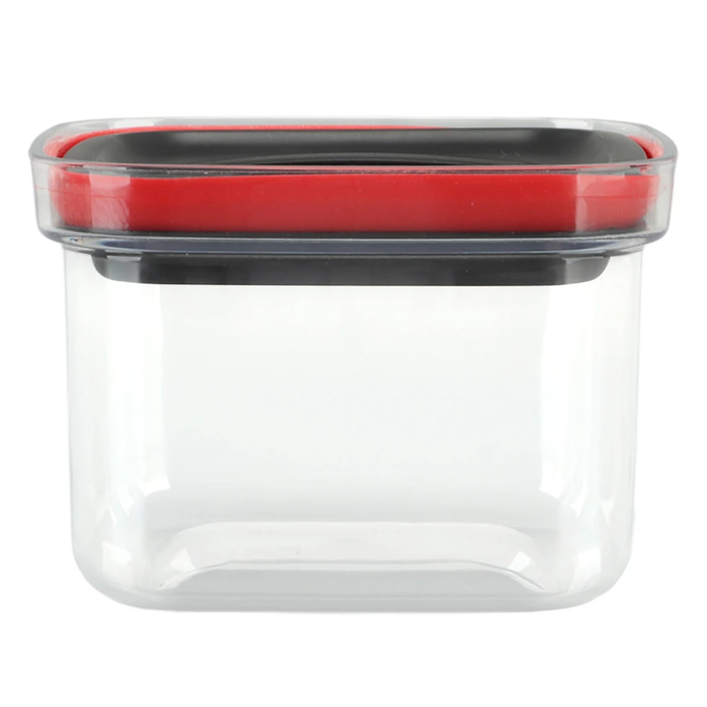 Kitchen Food Storage Box Airtight Food Storage Container Sealed Transparent Tank with Lid for Mixed Grain Rice Black 600ml