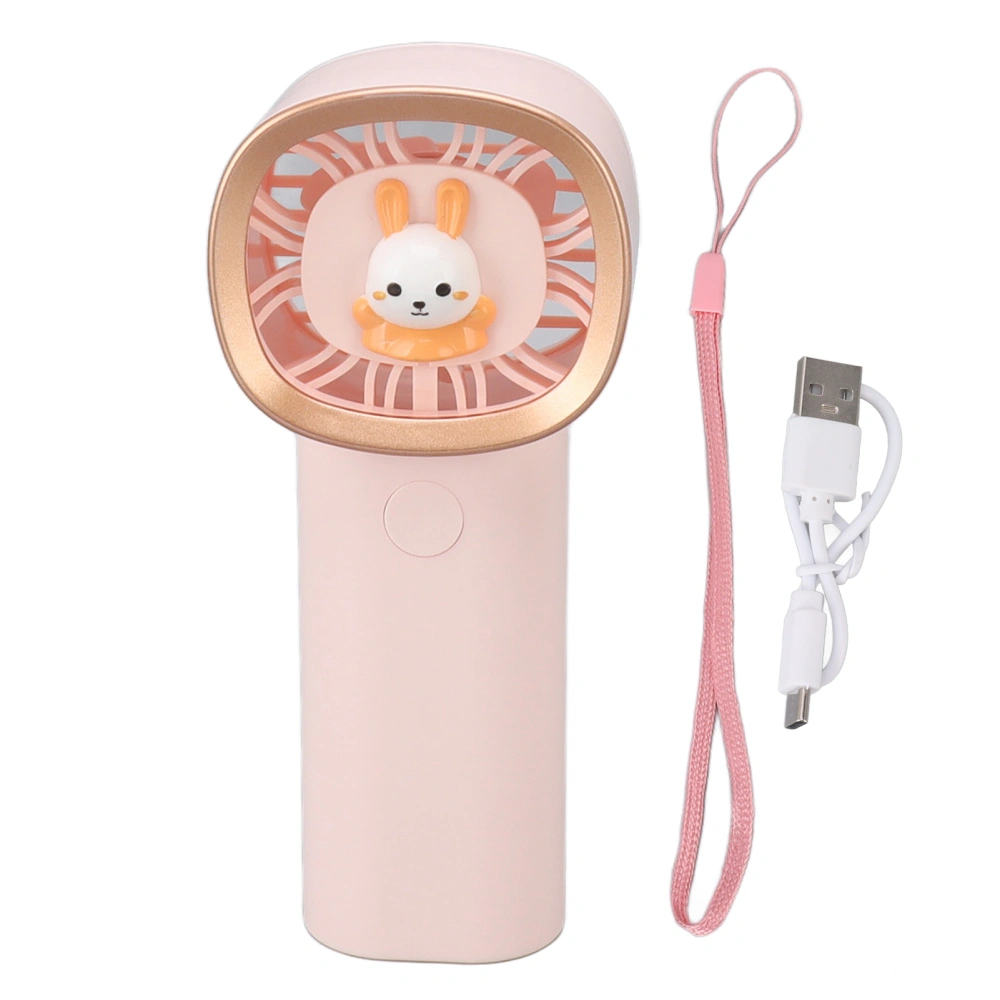 Hand Fan 3 Gear Adjustable USB Charging Cute Mini Handheld Pocket Pocket for Makeup Travel Outing Pink