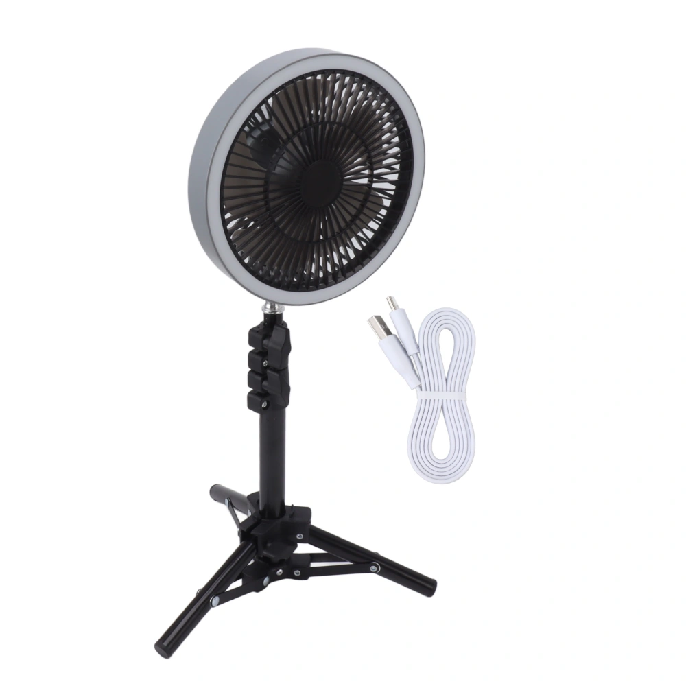 Portable Pedestal Fan 10000mAh USB Rechargeable Adjustable Oscillating Standing Fan with Tripod for Home Camping Grey