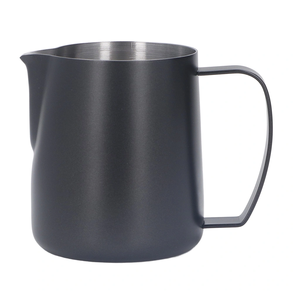 Milk Frothing Pitcher Thickened Stainless Steel Tip Mouth Milk Frother Cup Milk Steaming Pitcher 450ml Black