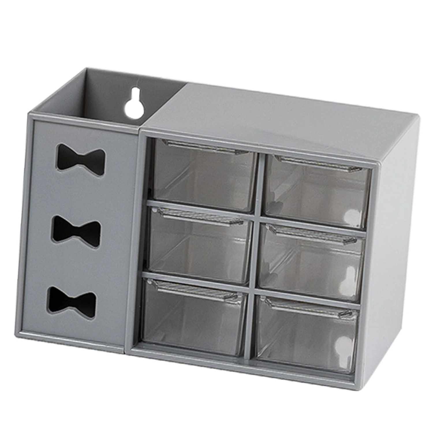 Pen Desk Shelf Dustproof 6 Drawers Pen Organization Storage Shelf for Students Office People Grey