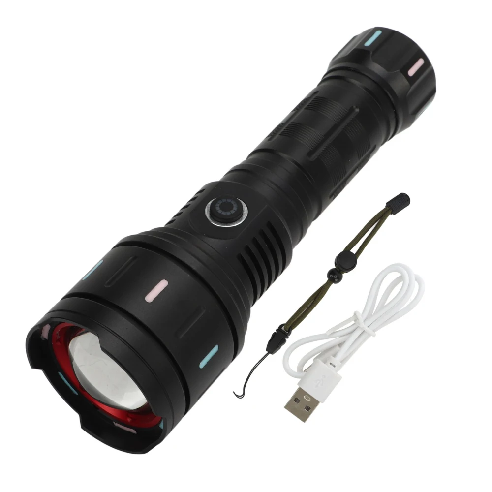 LED Flashlight Super Bright 10000lm Waterproof Rechargeable Zoomable Powerful Handheld Torch for Camping Emergency