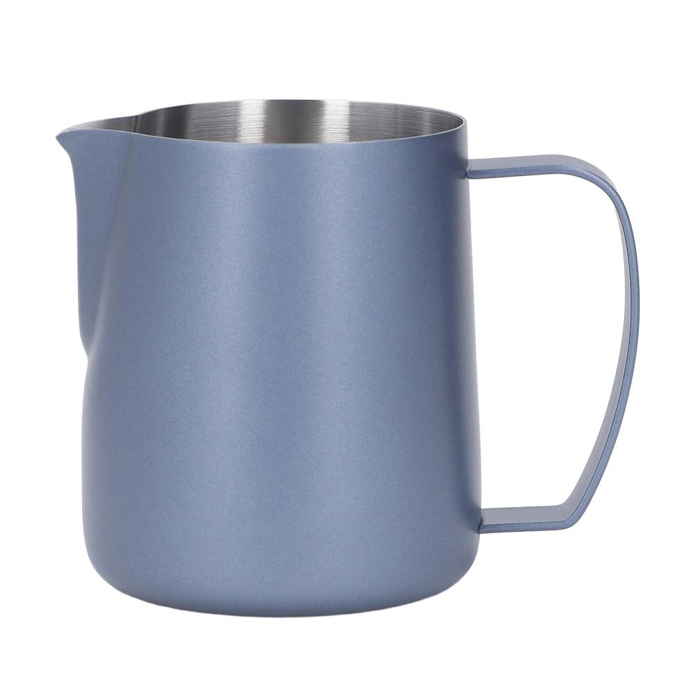 Milk Frothing Pitcher Thickened Stainless Steel Tip Mouth Milk Frother Cup Milk Steaming Pitcher 450ml Royalblue