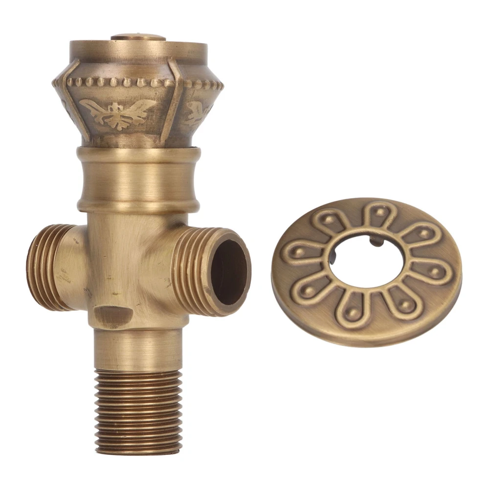 Angle Valve European Antique Style Cold Hot Water Faucet Turn Angle Water Stop Valve for Kitchen Bathroom