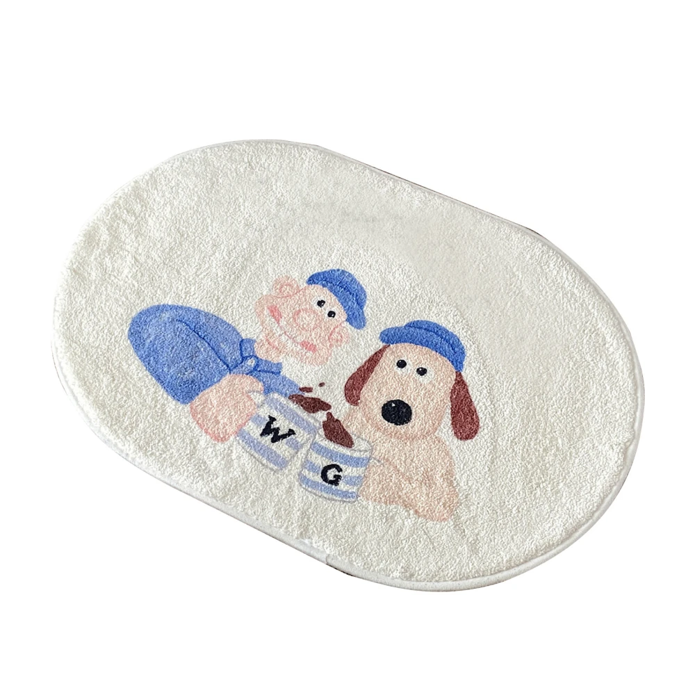 Water Absorbent Bath Rug Cartoon Pattern Fluffy Skin Proof Floor Mat for Home Bathroom Floor Mat 15.7 X 23.6in