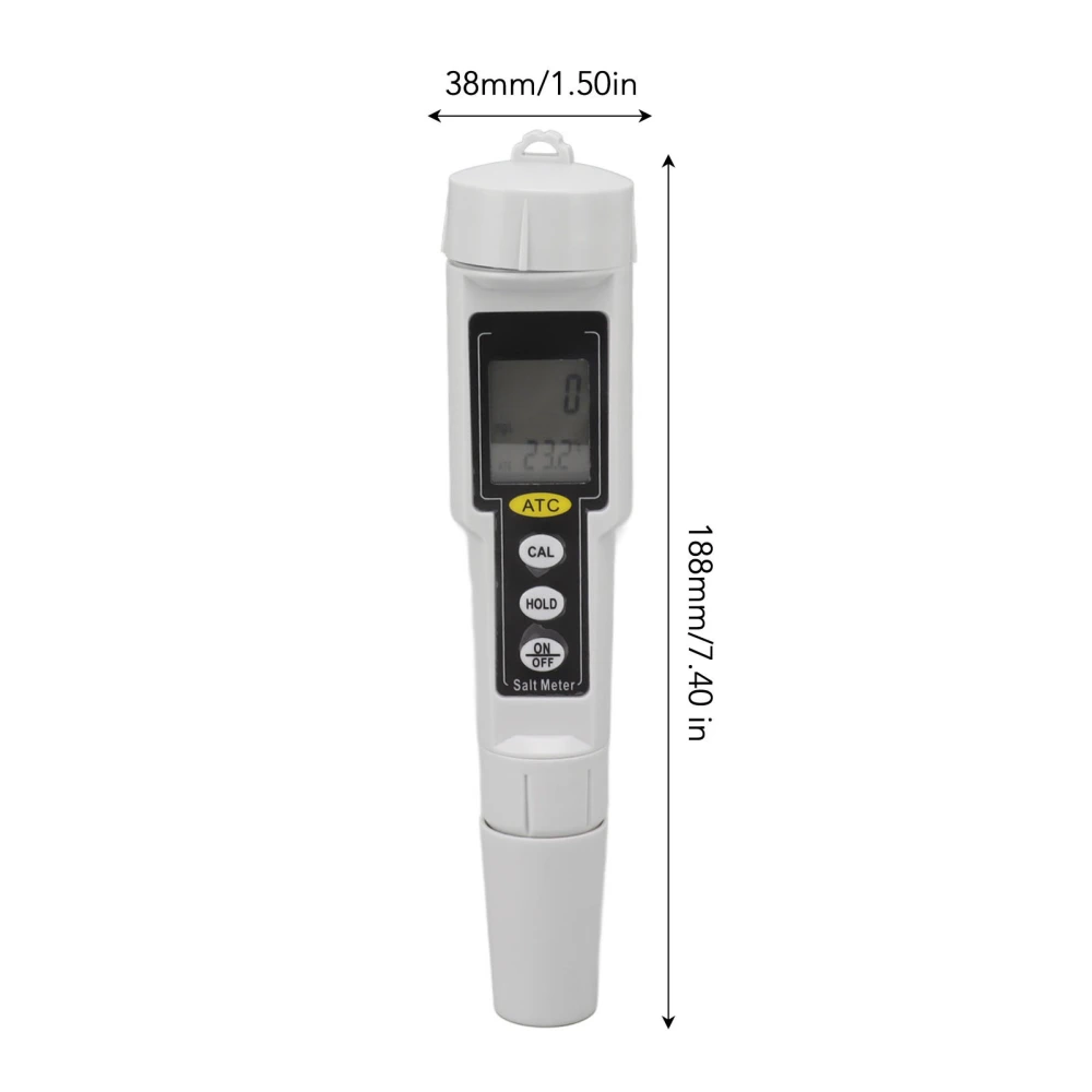 Digital Salinity Tester Portable Waterproof High Accuracy LCD Salinity Meter for Seawater Aquarium Mariculture