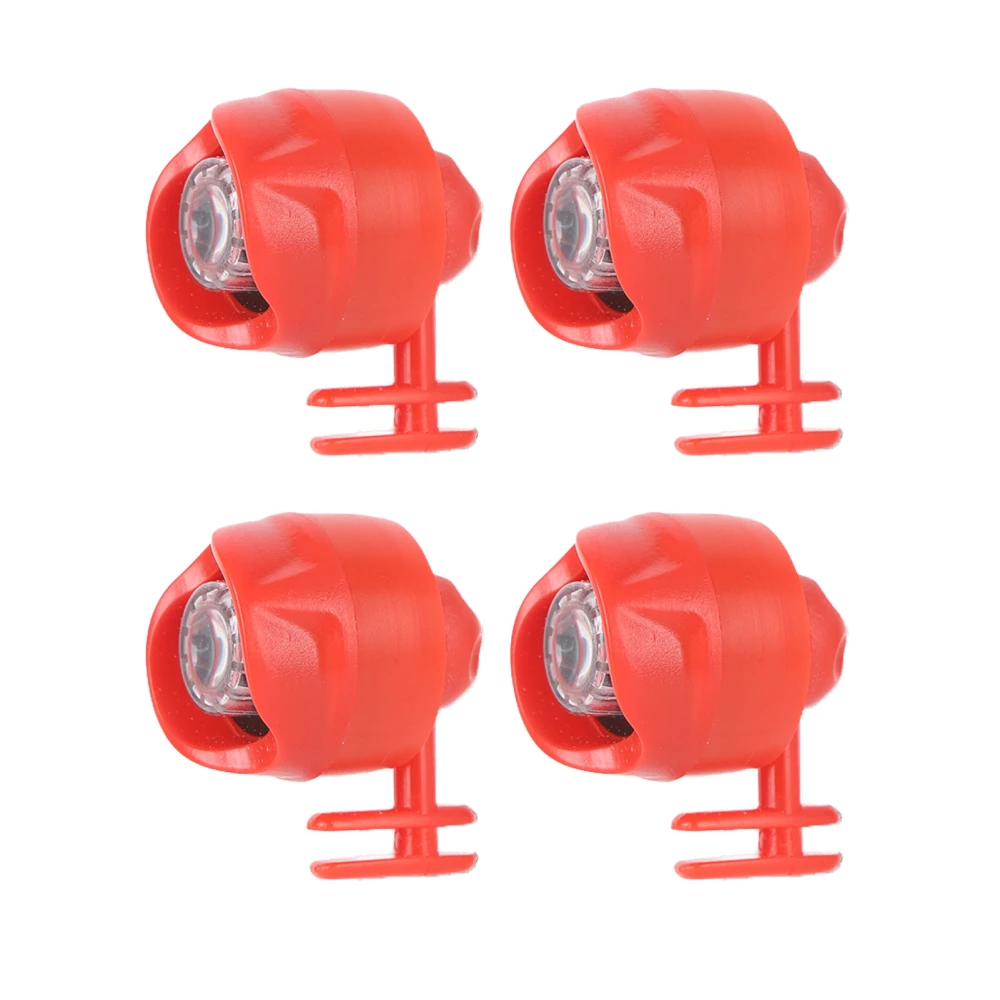 4Pcs Shoes Headlight Mode Adjustable Waterproof Bright Shoes Headlamp for Hiking Camping Night Riding Red