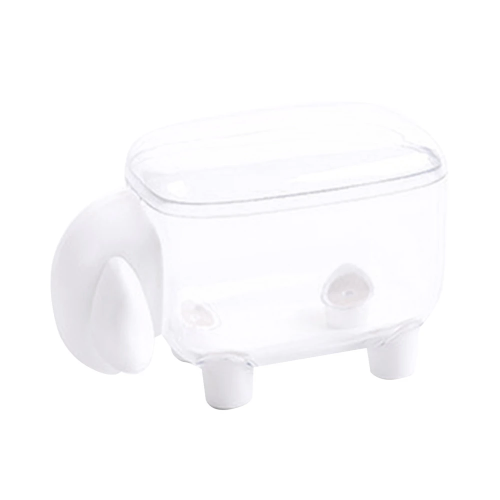 Cotton Swab Holder Sheep Design Transparent Toothpick Storage Box Container Home Decoration White