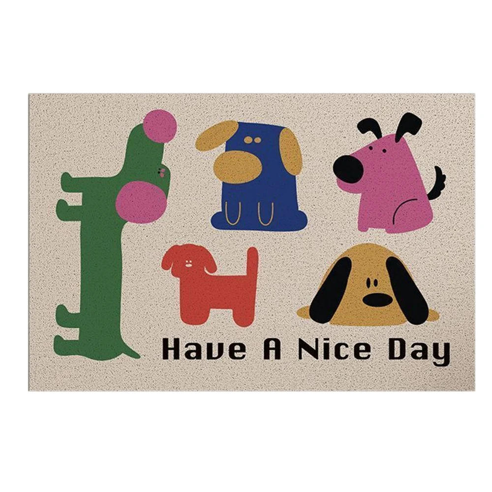 Door Mat Antislip Cute Pattern Resist Dirt High Toughness Entrance Doormat for Indoor Outdoor Type 1 40x60cm/15.7x23.6in