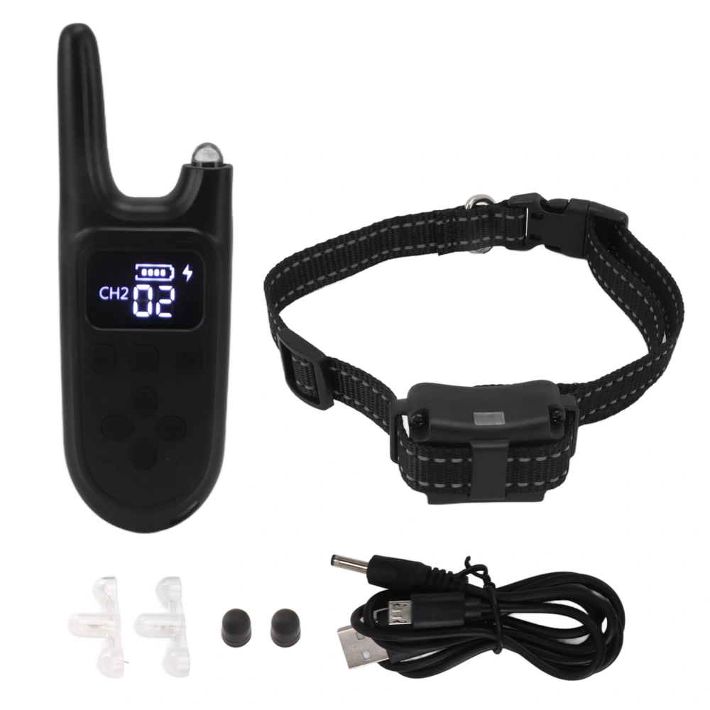 Dog Bark Collar Remote Control Rechargeable Smart IP7 Waterproof Pet Training Tool with LED