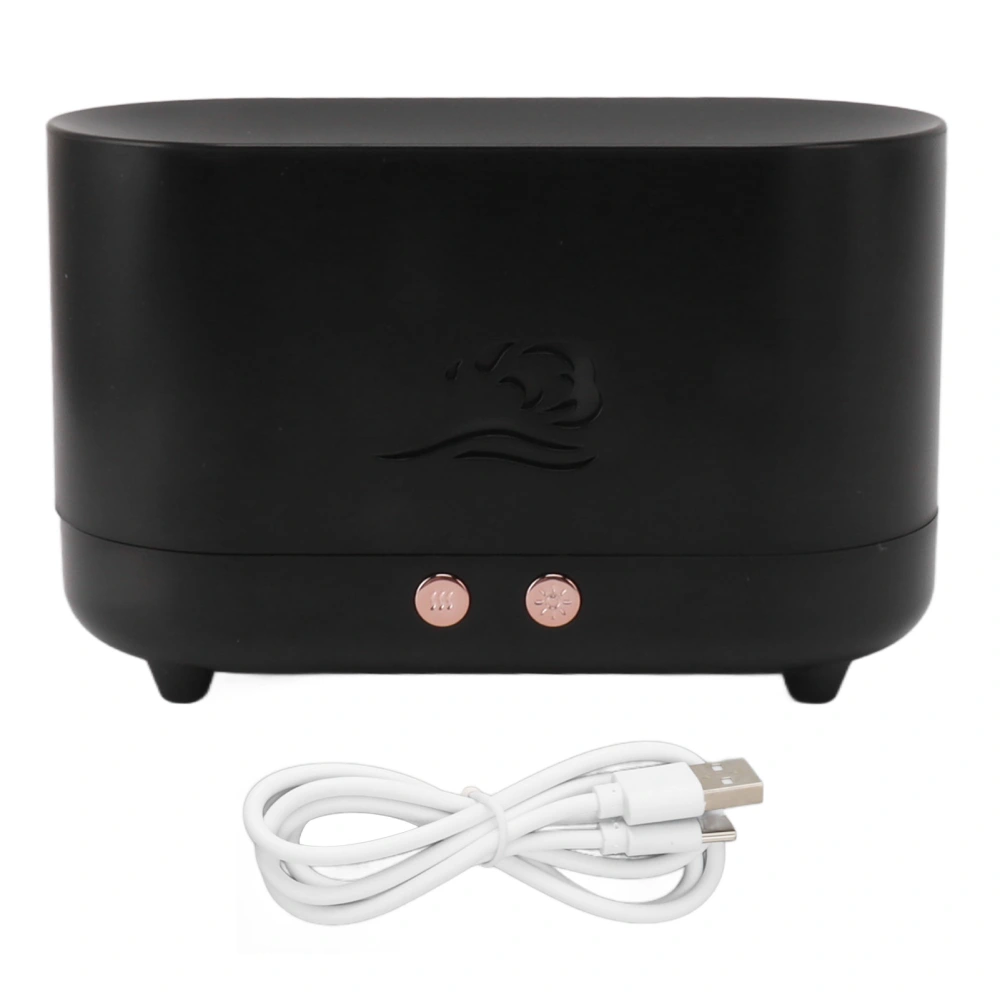 Simulation Flame Aromatherapy Machine Black 225ml 35DB USB Flame Air Diffuser for Coffee Shop Home