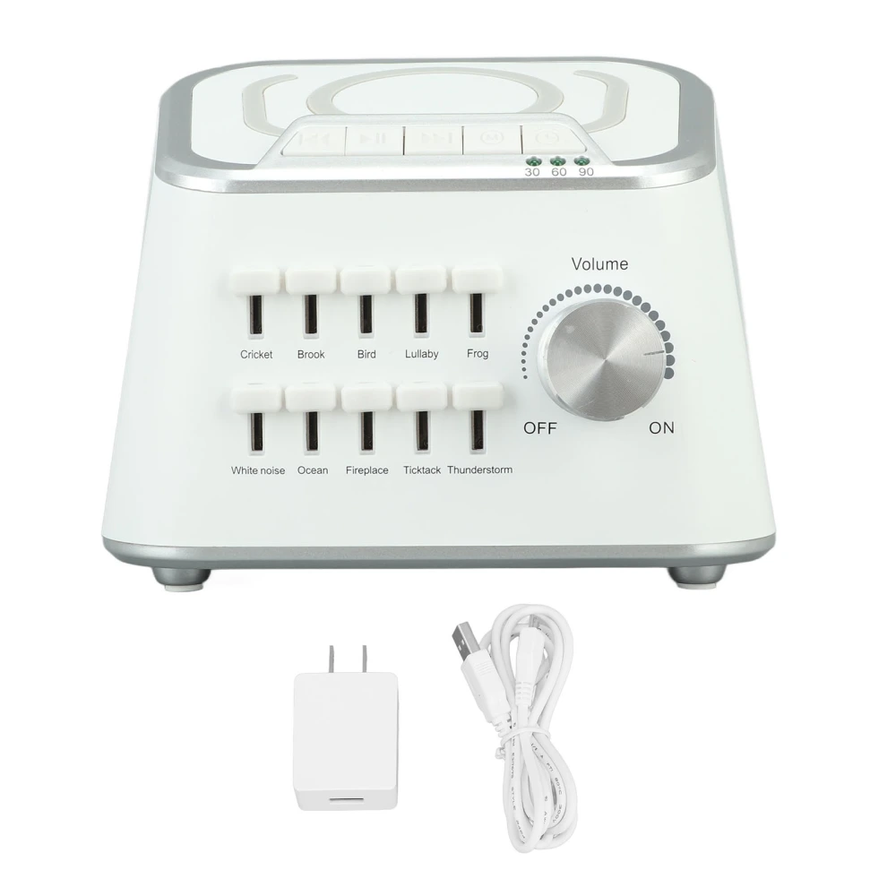 White Noise Sound Machine Wireless Bluetooth Noise Canceling Sleep Aid Machine for Baby US Plug 100‑240V