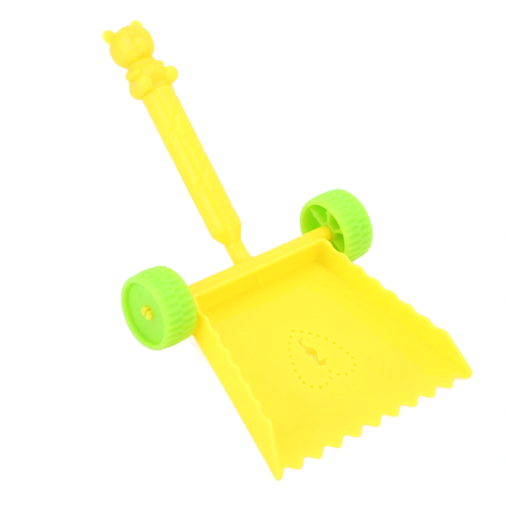 Kids Beach Shovel Sliding Wheel Design ABS Plastic Bright Color for Shoveling Digging Sand Snow Yellow