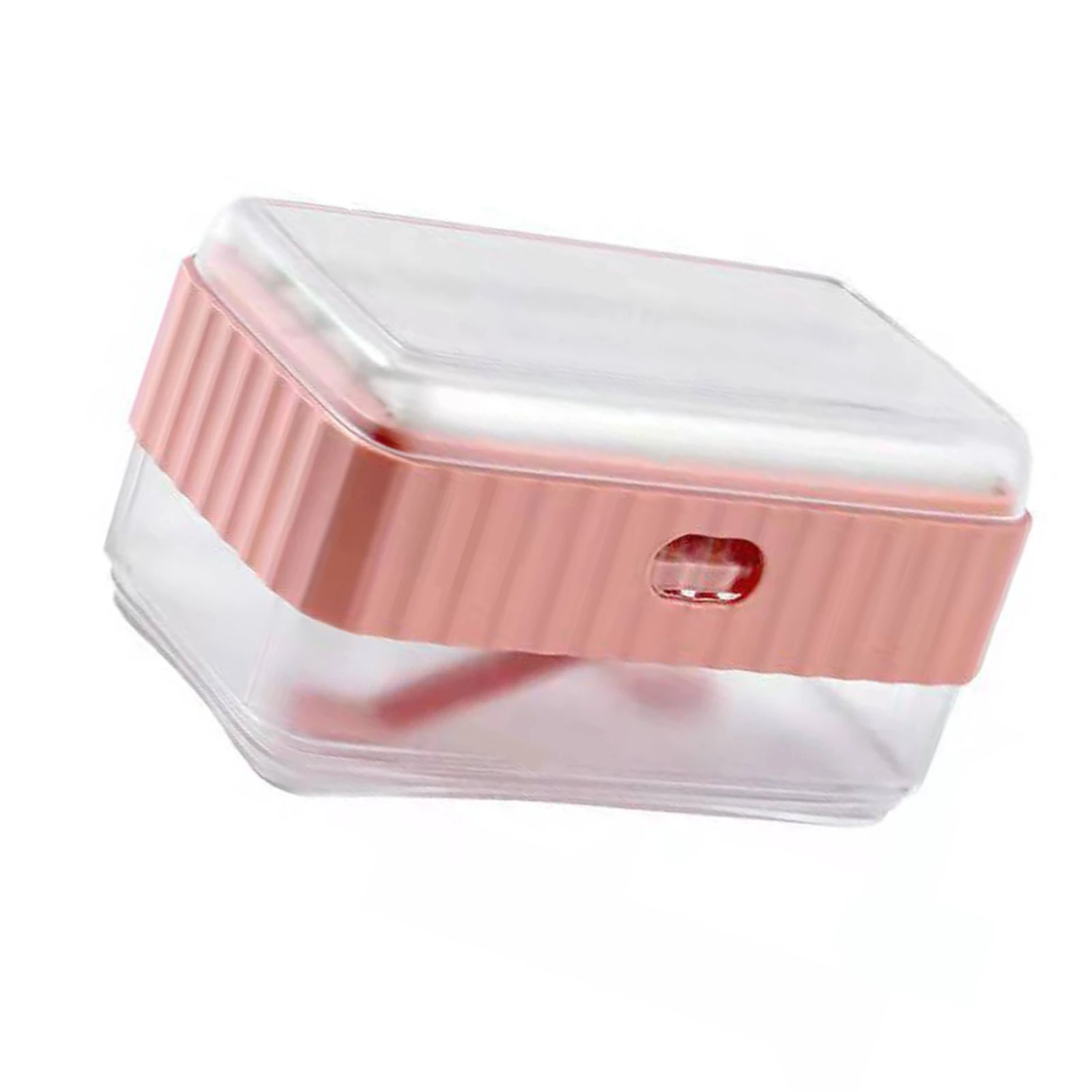 Multifunctional Soap Foaming Box Decorative Soap Case Storage Drainage Tray Dish for Bathroom Pink