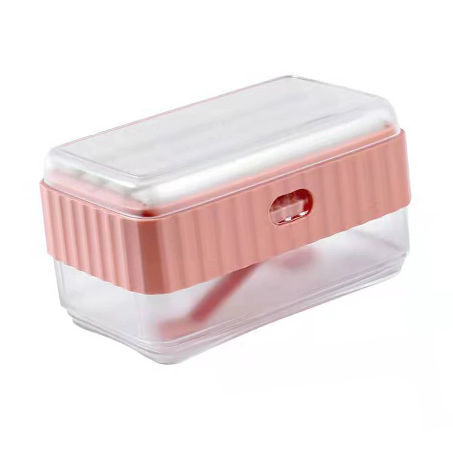 Multifunctional Soap Foaming Box Decorative Soap Case Storage Drainage Tray Dish for Bathroom Pink