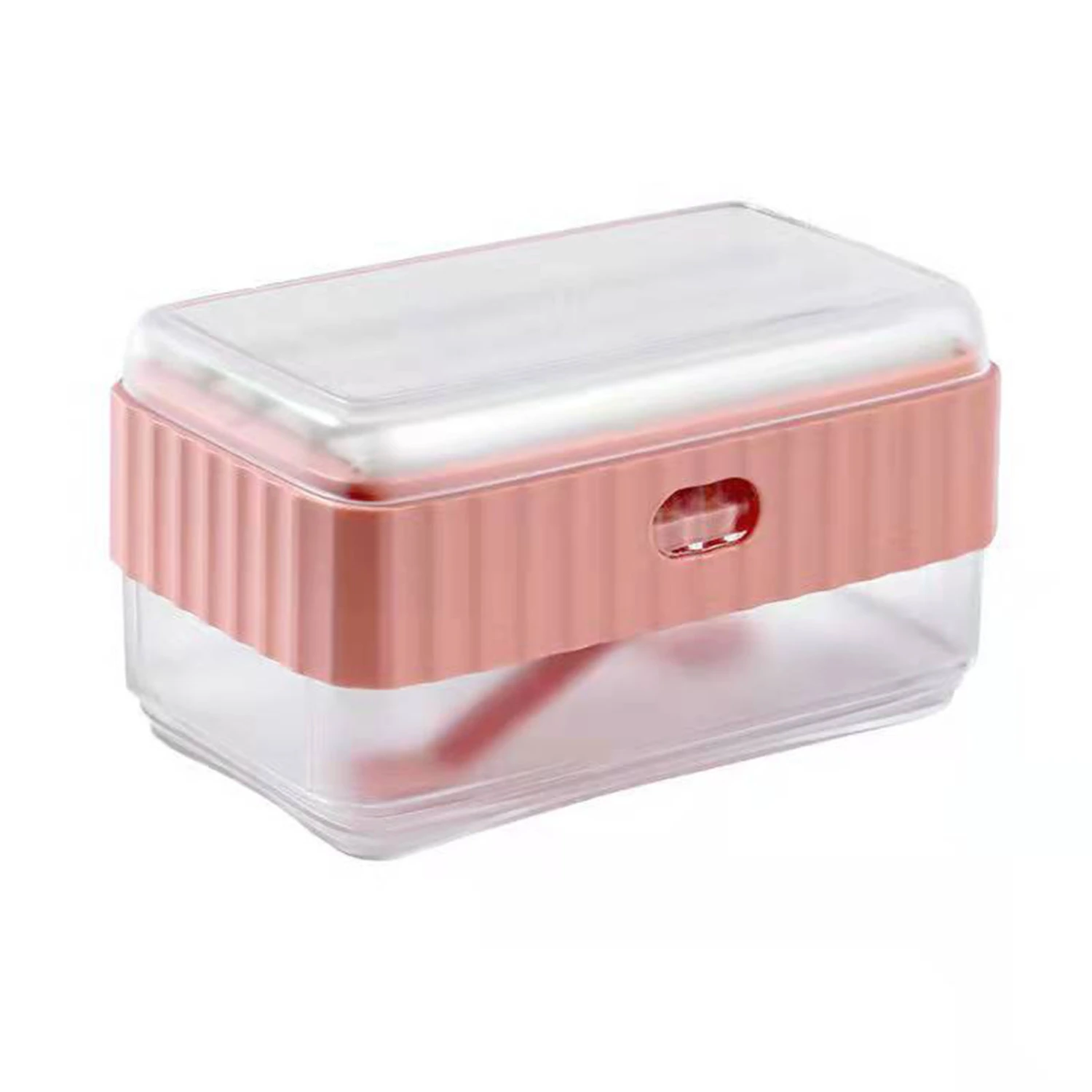 Multifunctional Soap Foaming Box Decorative Soap Case Storage Drainage Tray Dish for Bathroom Pink
