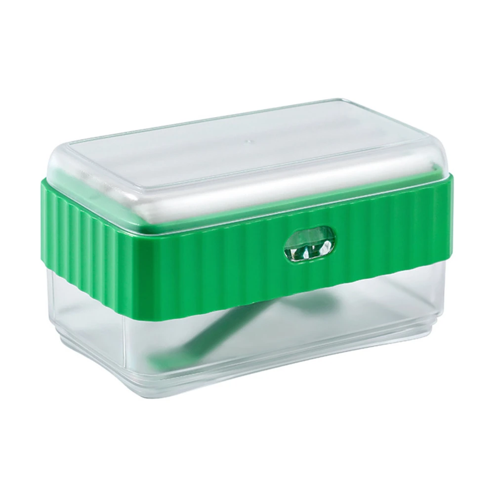 Multifunctional Soap Foaming Box Decorative Soap Case Storage Drainage Tray Dish for Bathroom Green