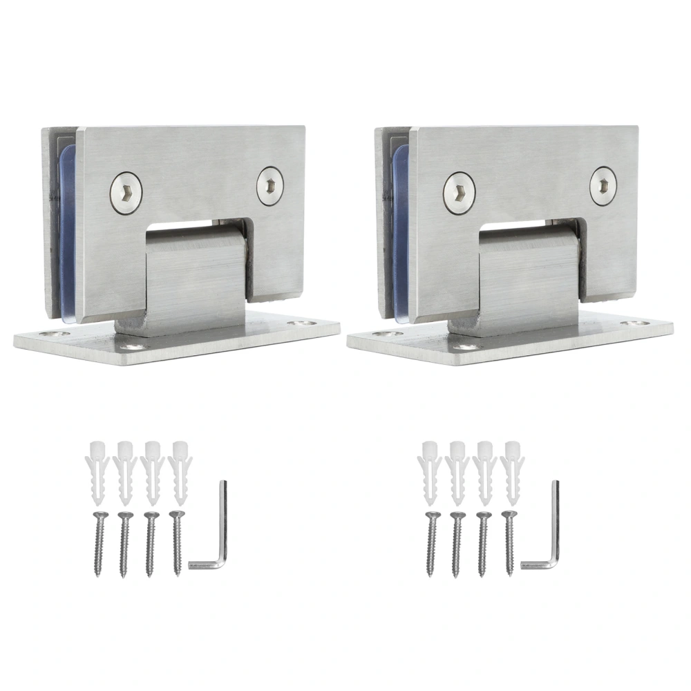 2Pcs Glass Door Hinge Heavy Duty Glass Door 90 Degree Hinges Durable Stainless Steel Bathroom Gate Clamp for Bathroom Toilet