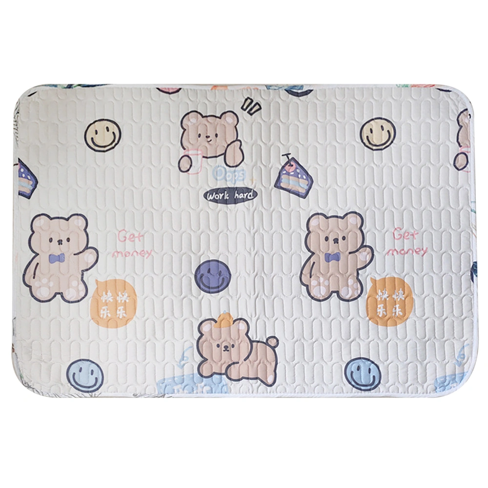 Urine Mattress 2 Sided Protector Pad Cover Leak Proof Non Slip Washable Waterproof Purified Cotton Happy Bear M