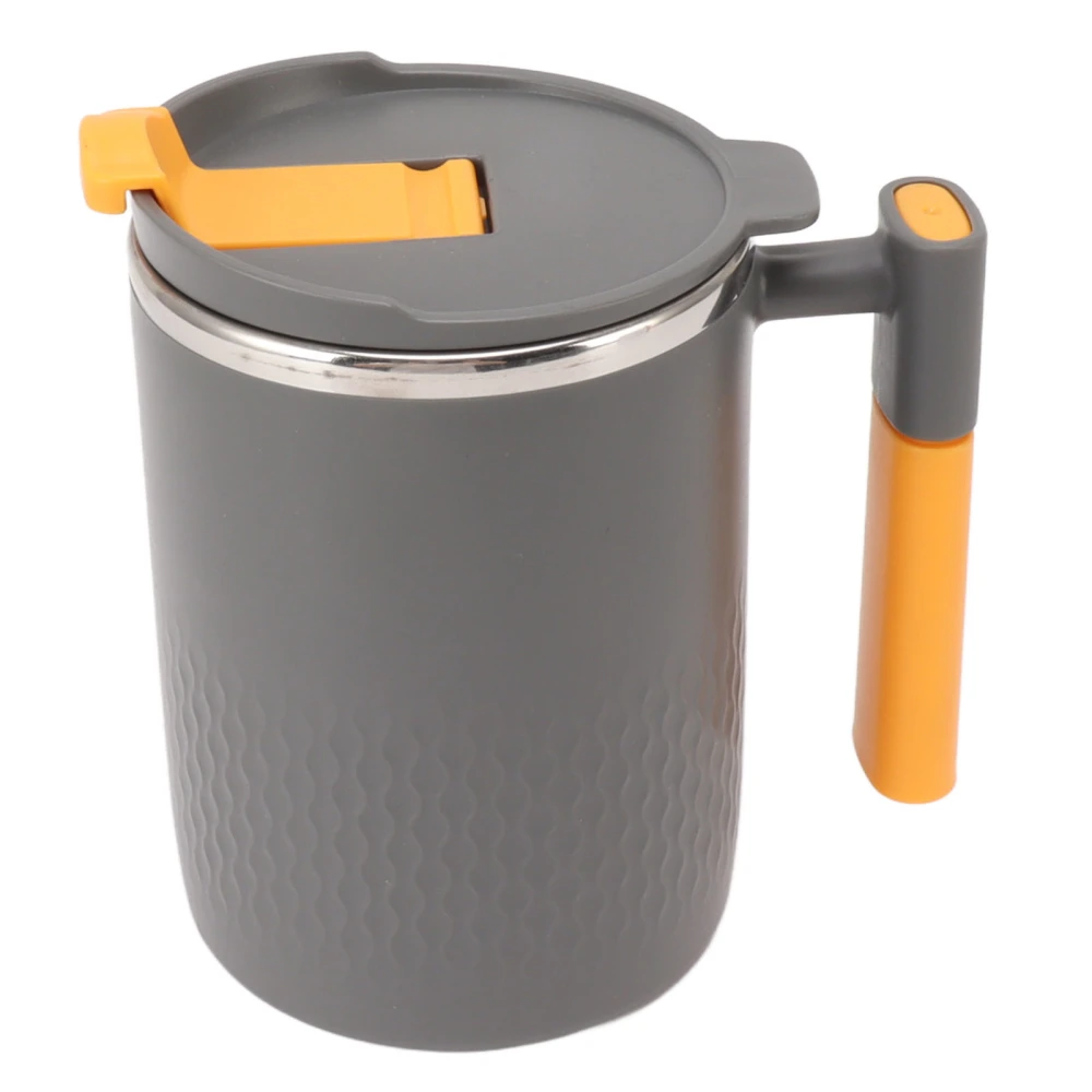 Stainless Steel Insulated Mug 450ml Coffee Mug with Handle Lid for Office School Home Dark Gray