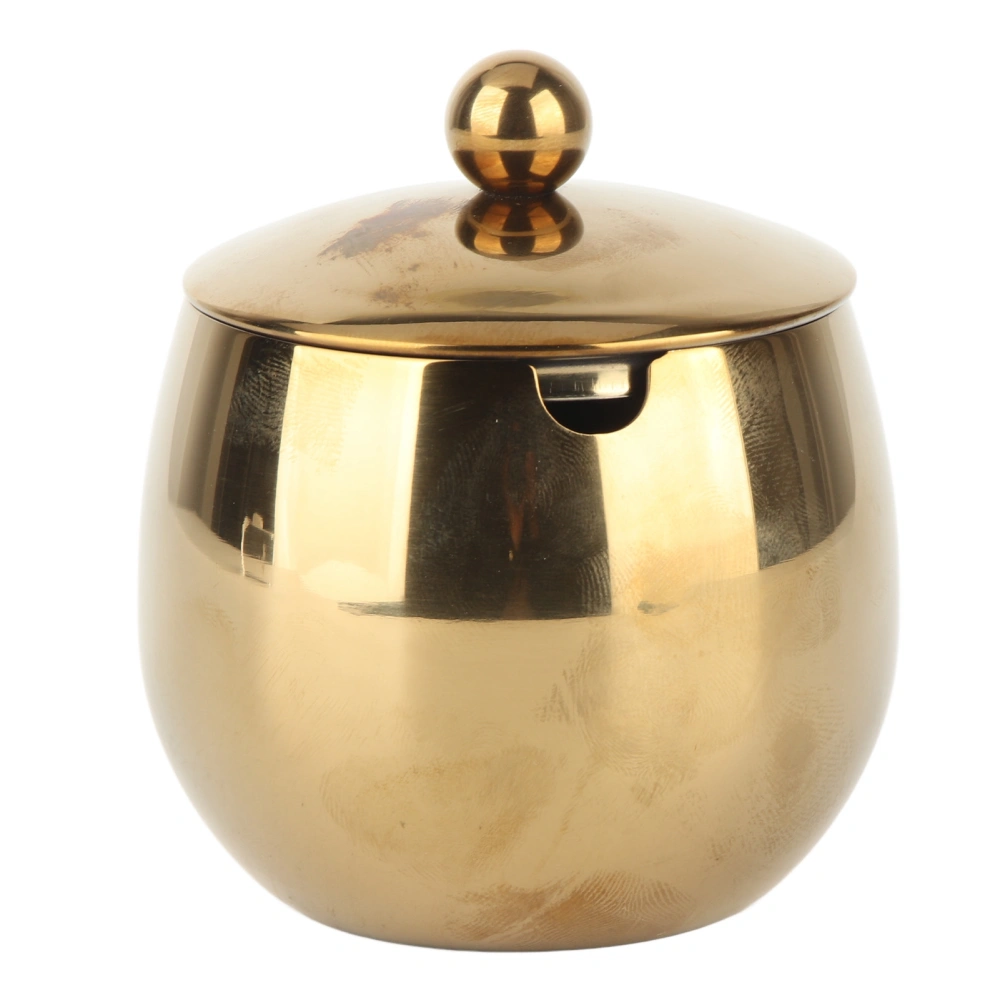 Large Stainless Steel Sugar Bowl Spice Jar With Lid Storage For Salt Candy Coffee Dishwasher Safe Gold