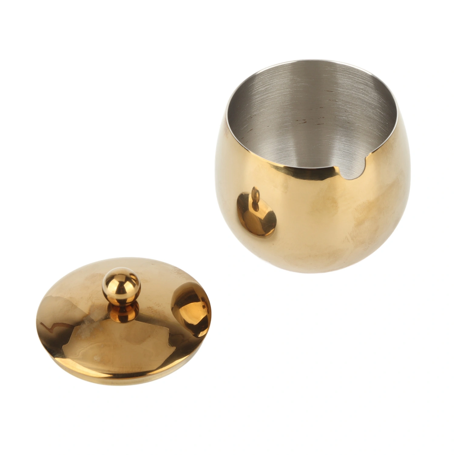 Large Stainless Steel Sugar Bowl Spice Jar With Lid Storage For Salt Candy Coffee Dishwasher Safe Gold
