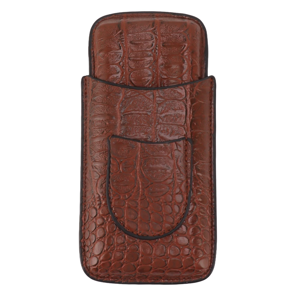 3 Finger Cigar Case Artificial Leather Soft Anti Fade Breathable Travel Cigar Humidor with Pocket