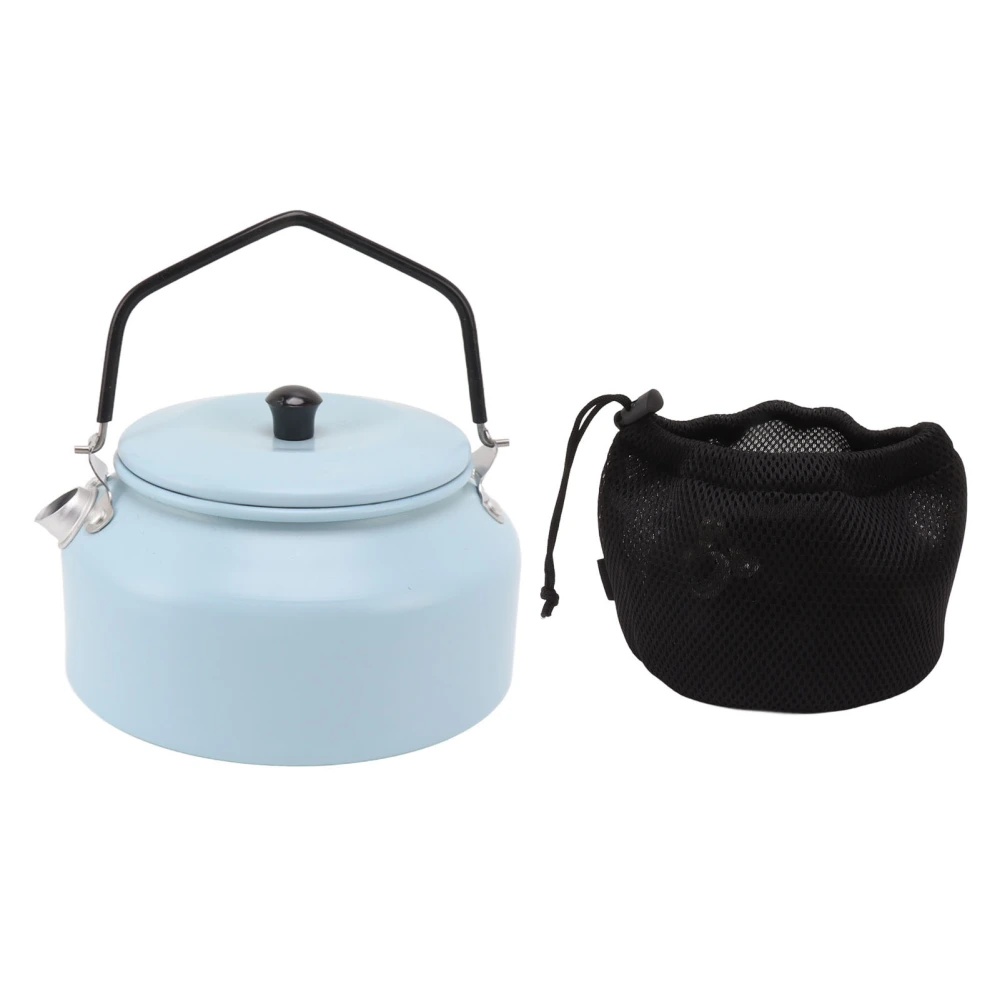 0.9L Camping Kettle Multipurpose Food Grade Aluminium Alloy Portable Tea Kettle for Camping Picnic Outdoor Hiking Sky Blue