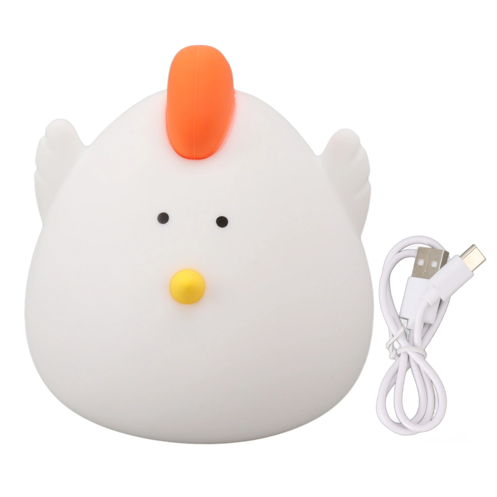 3 Gears Bedside Night Light Cartoon Chicken Shape Silicone ABS USB Charging LED Night Lamp 1200mAh