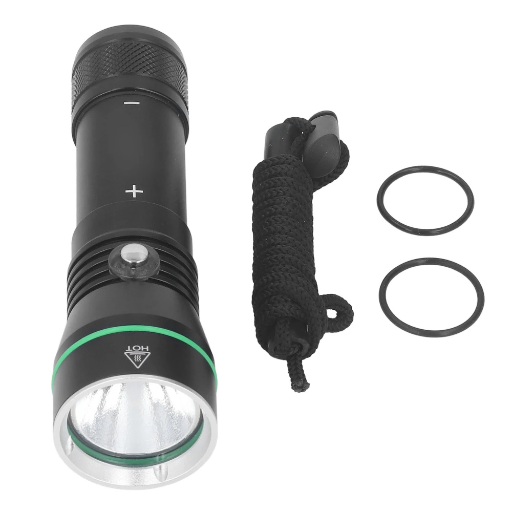 Diving Flashlight Super Bright Flashlight 1200LM Aluminum Alloy IPX8 Waterproof for Sports