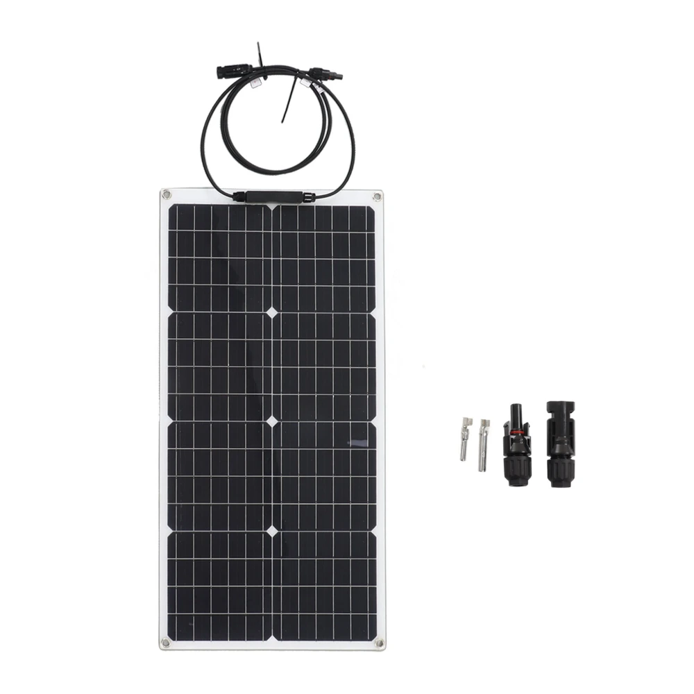 50W 18V Solar Panel Monocrystalline IP65 Waterproof Portable Solar Photovoltaic Panel for Car RV Marine Boat