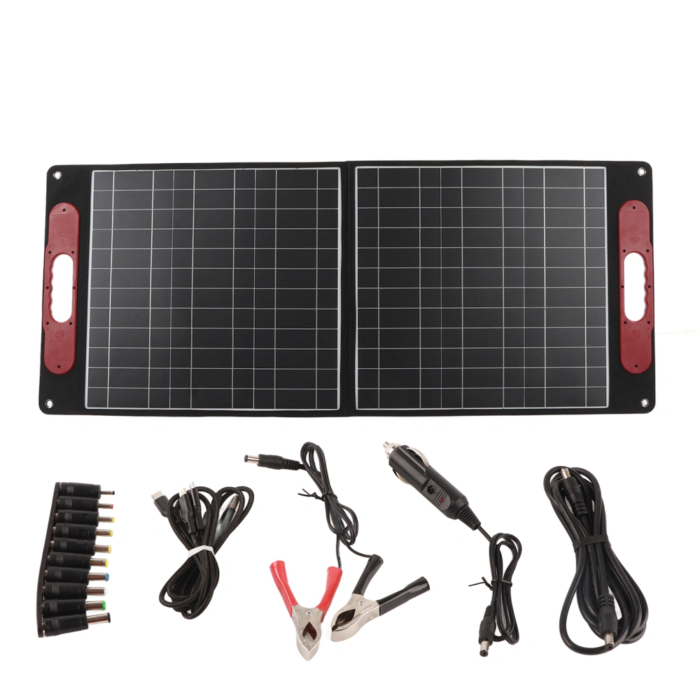 100W Folding Solar Panel 16V Semi Flexible IPX4 Waterproof Portable Monocrystalline Solar Panel for Camping Travel