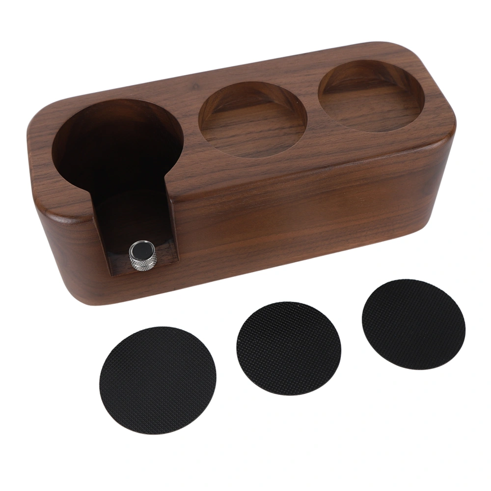 Coffee Tamper Holder 3 Holes Walnut Wood Prevent Slip Stable Coffee Tamping Station 58mm / 2.3in