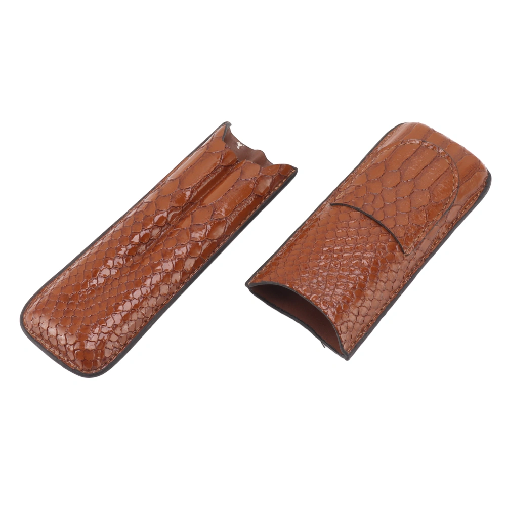 2 Finger Cigar Case Portable Waterproof Lightweight Artificial Leather Cigar Case Box for Men