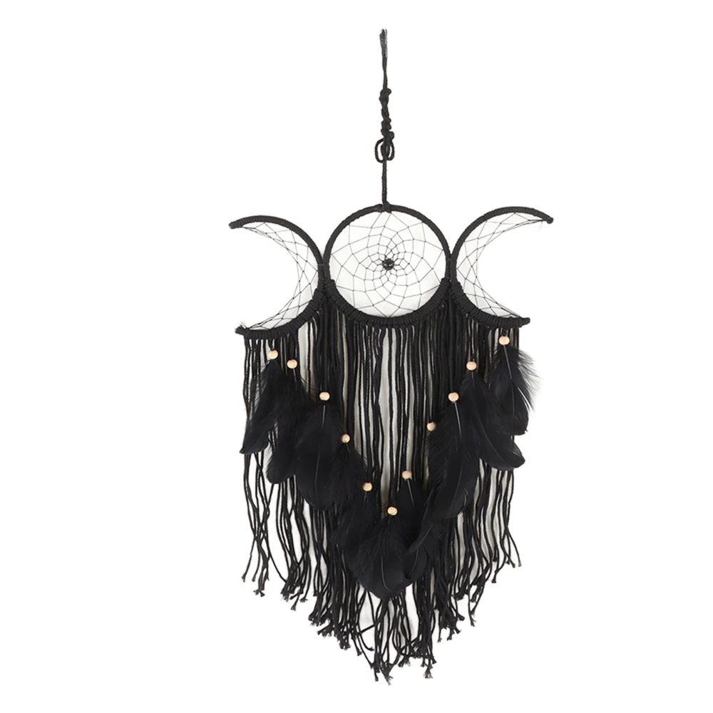 Dream Catcher Hand Woven Minimalist Home Wall Decoration for Living Room Study Cafe Bedroom Black