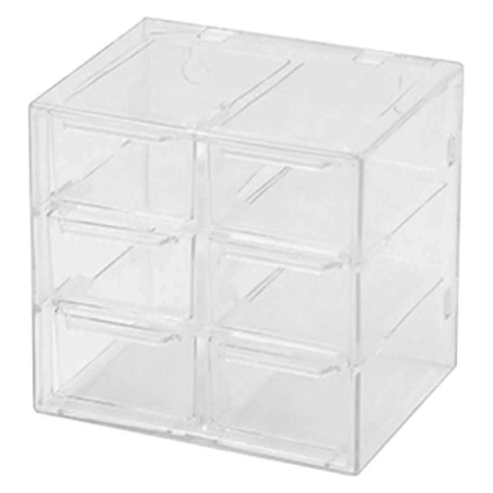 Grid Storage Box Dustproof Transparent Plastic Container Organizer for Jewelry Necklace DIY Art Craft 6 Compartments